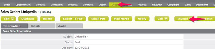 Sales Order to Invoice