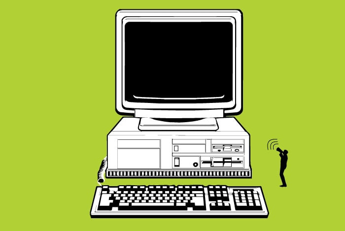 Shouting at computer