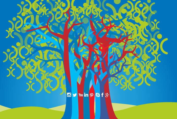 OpenCRM Tree with Social Icons