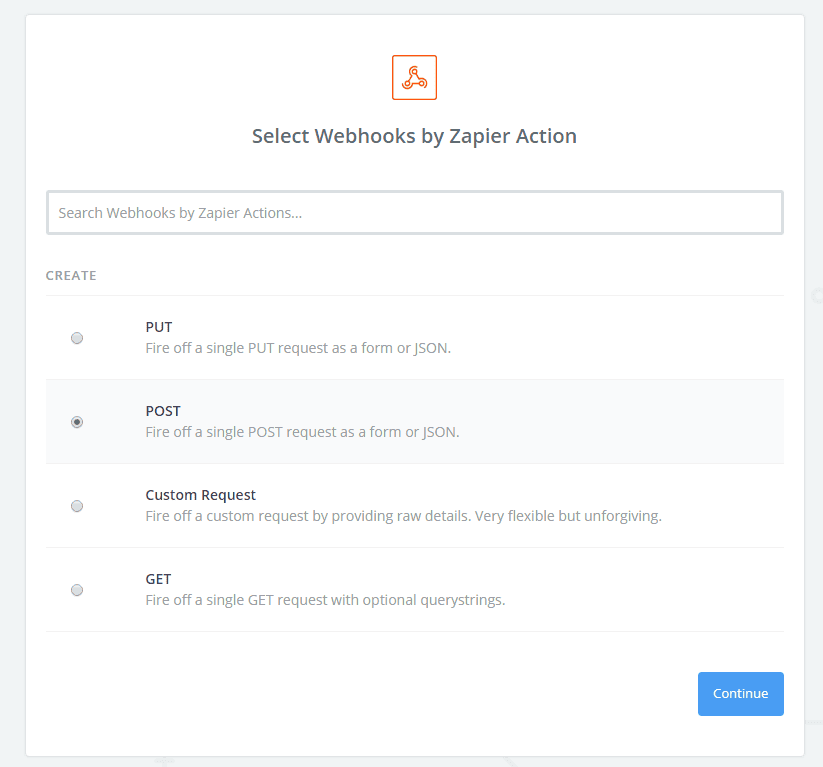zapier integration - webhook post