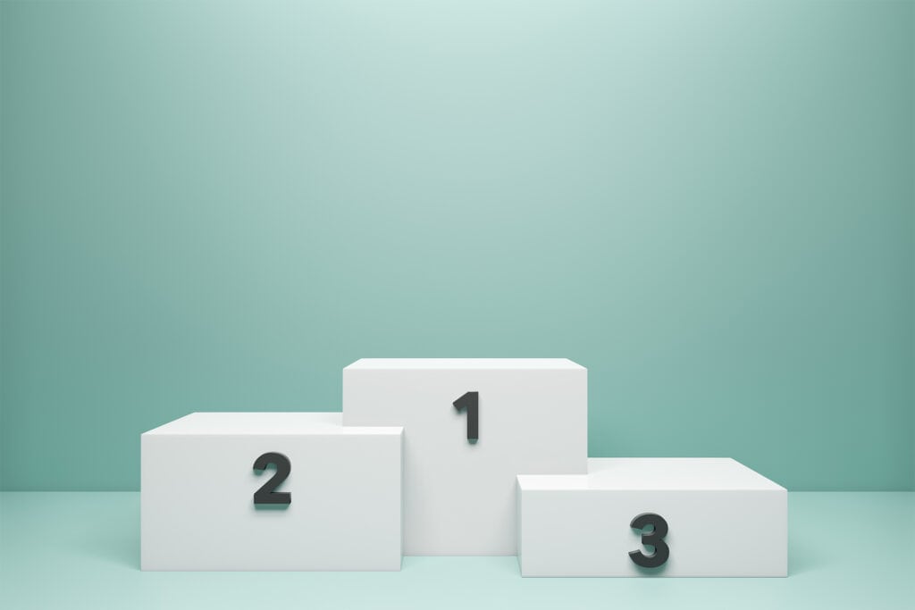 three winner podiums for the best crm systems for UK businesses